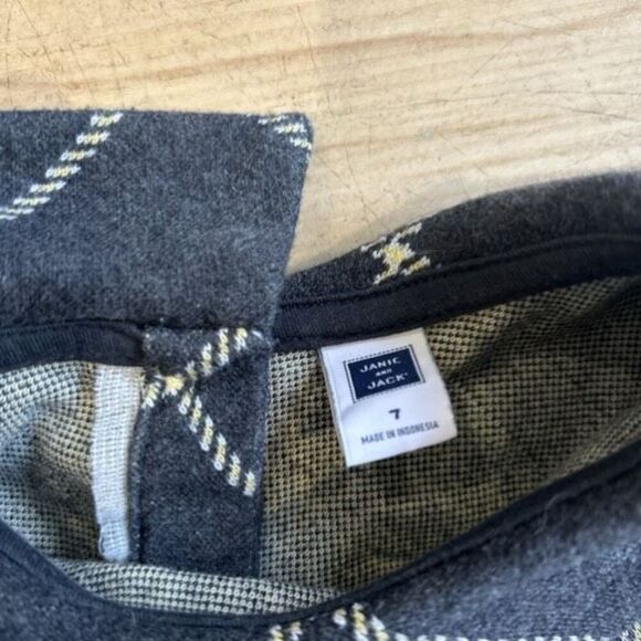 Janie & Jack Sunshine Avenue Gray Windowpane Plaid Knit Dress - Picture 6 of 6